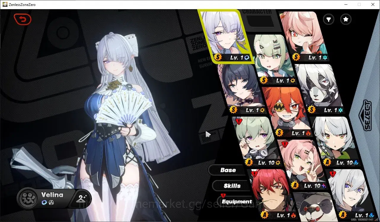 Zenless Zone Zero Accounts Starter EU IK 12|S1 Prolog|1,3K PolyChrom|4 LMT(Velina Airgid,Sunna,Jane(Skin)+Sign,Zhao)|2 STD 1