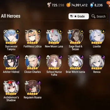 Epic Seven Accounts High-End GLOBAL UnVerif|NewEra| 12 ML (Lisette,SN Yulha,AB Vildred,NM Luna,etc)+UP Politis,A Ludwig,AS
