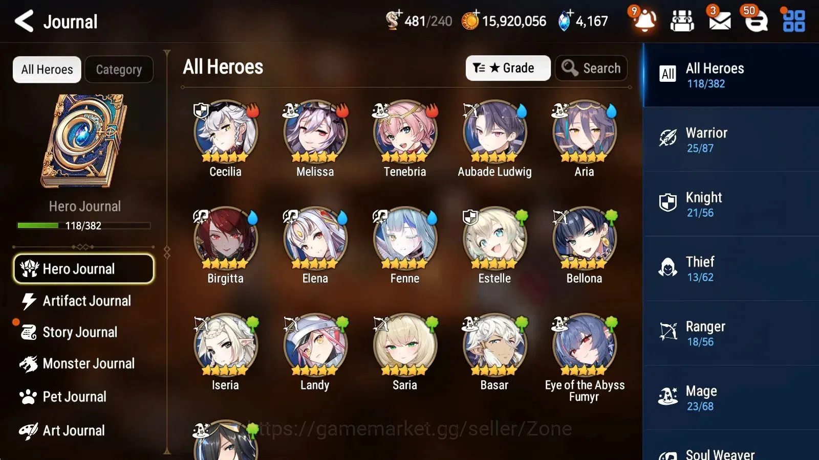 Epic Seven Accounts Starter Global unver|7ML starter fresh (SDDiene,ATywin, RoL, DPAria, FCecilia, Etc.)|PoH ON|560 MM, 30 2