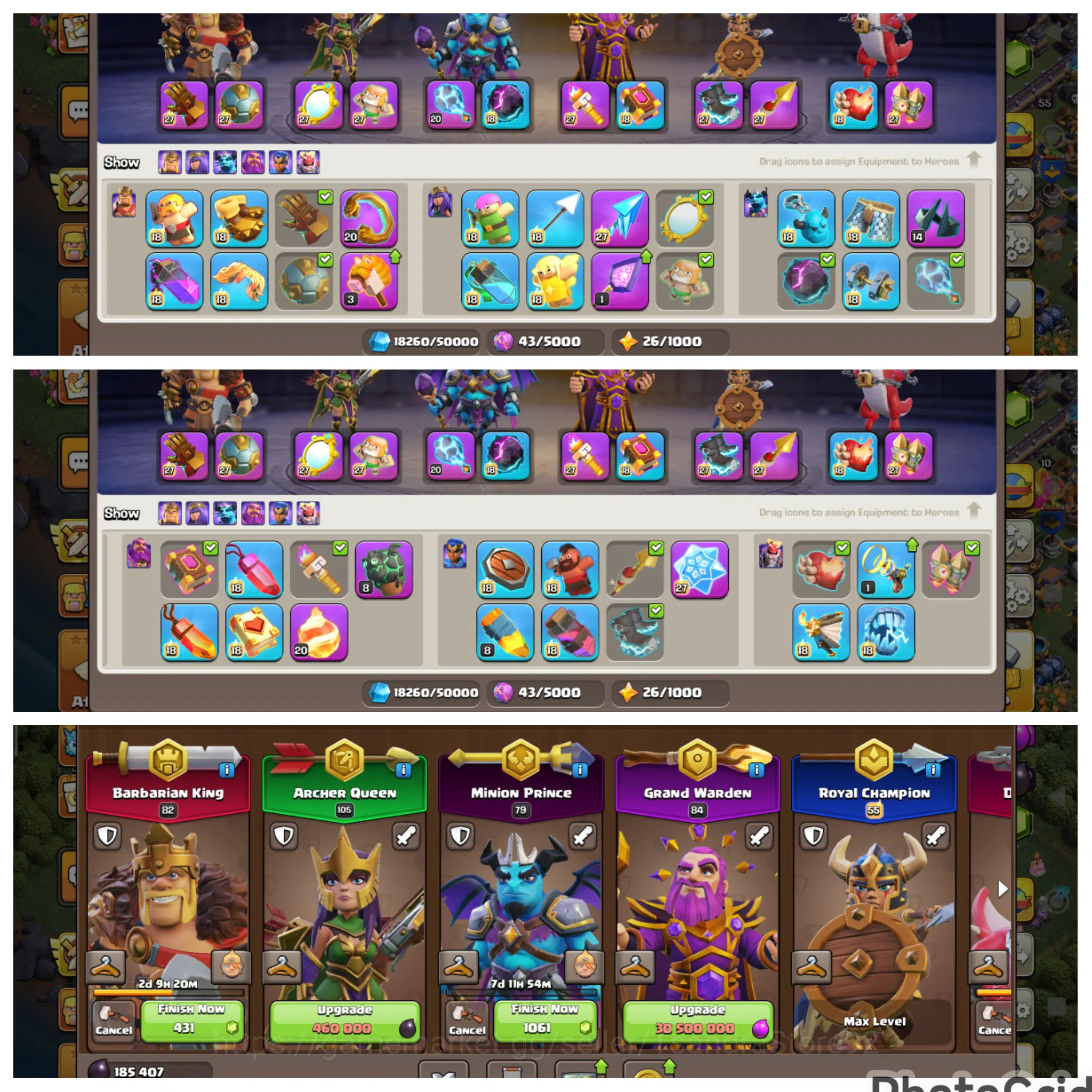 Clash of Clans Accounts FLASH SALE EPIC 10 MAX|TH 18 LVL 237 DEFENSE MAX E image 4