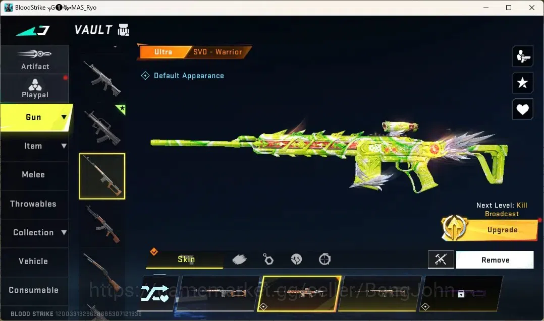 Blood Strike Accounts Collab Skin ASIA | 1 EVO:Fal|1 Eternal Guns| 7 Collabs Guns | 10 Ultra Guns |4Collab Striker|7 Ultra 19