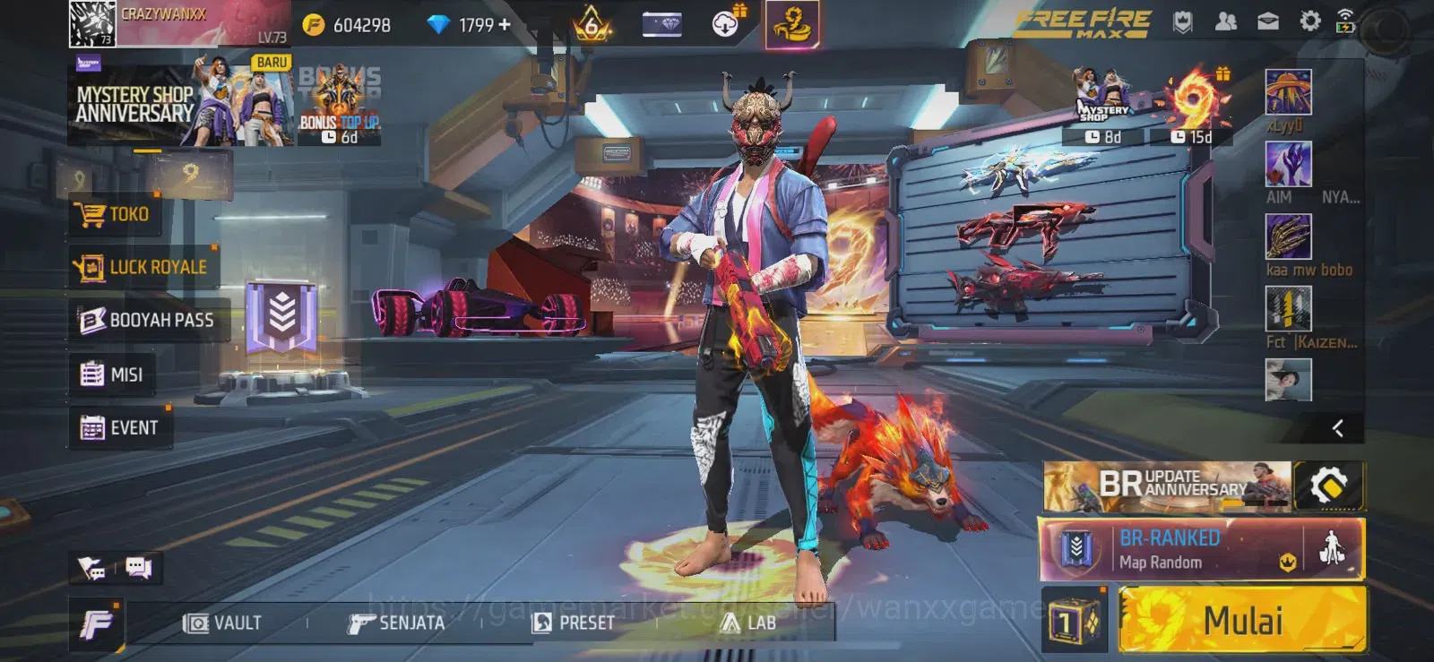 Free Fire Accounts Indonesia | LEVEL AKUN 73, ARTIFAK 5, MAKS 3, FASHION 722, S1, EMOTE LAMA 93, ANIMASI 6, TAS 162, SENJATA 1