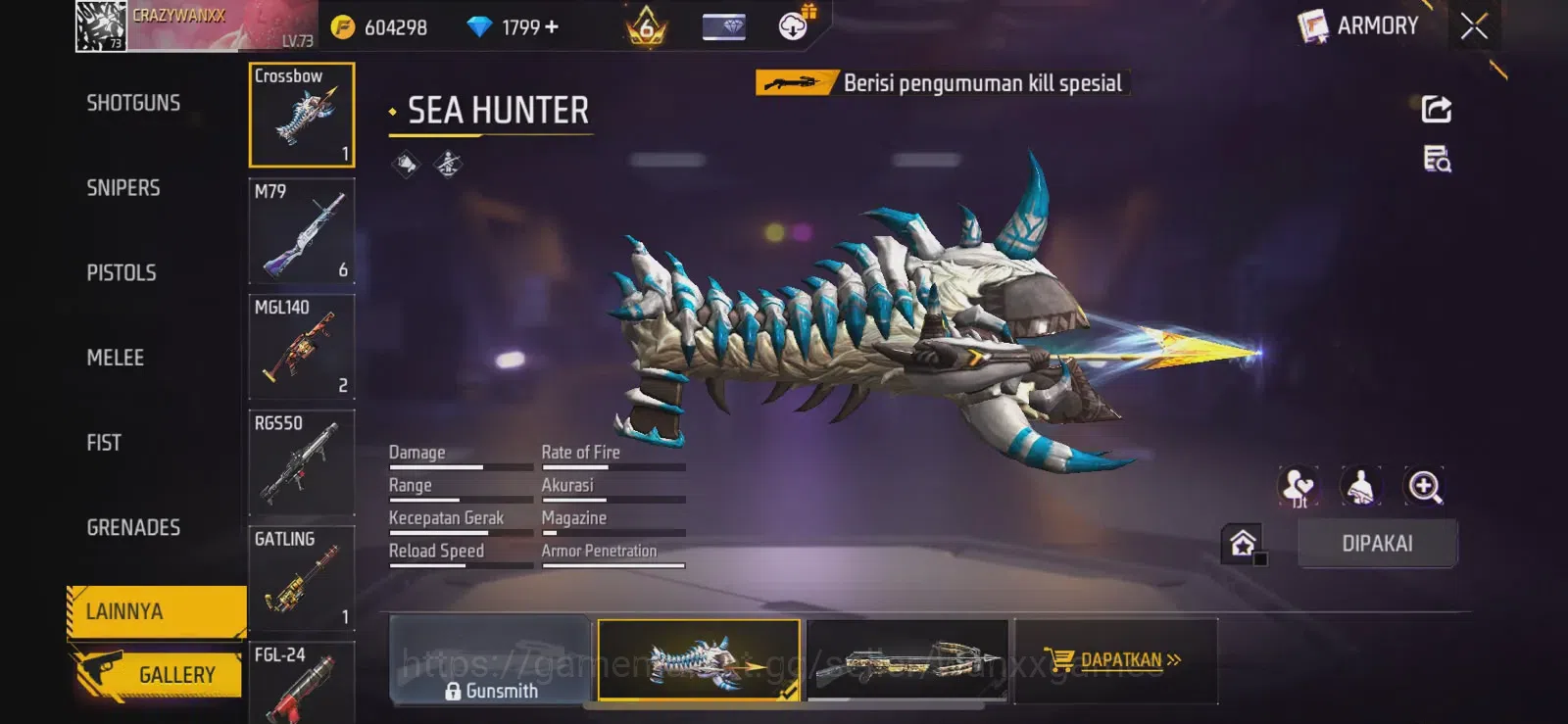 Free Fire Accounts Indonesia | LEVEL AKUN 73, ARTIFAK 5, MAKS 3, FASHION 722, S1, EMOTE LAMA 93, ANIMASI 6, TAS 162, SENJATA 20