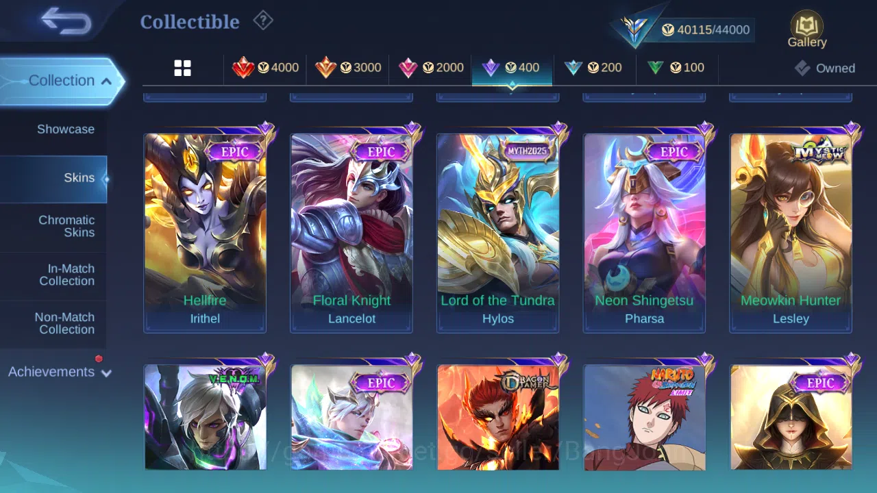 Mobile Legends: Bang Bang Accounts Others H 101 S 156|Prime Granger|KOF Karina|LB Alucard|9th Fanny|Spongebob 15