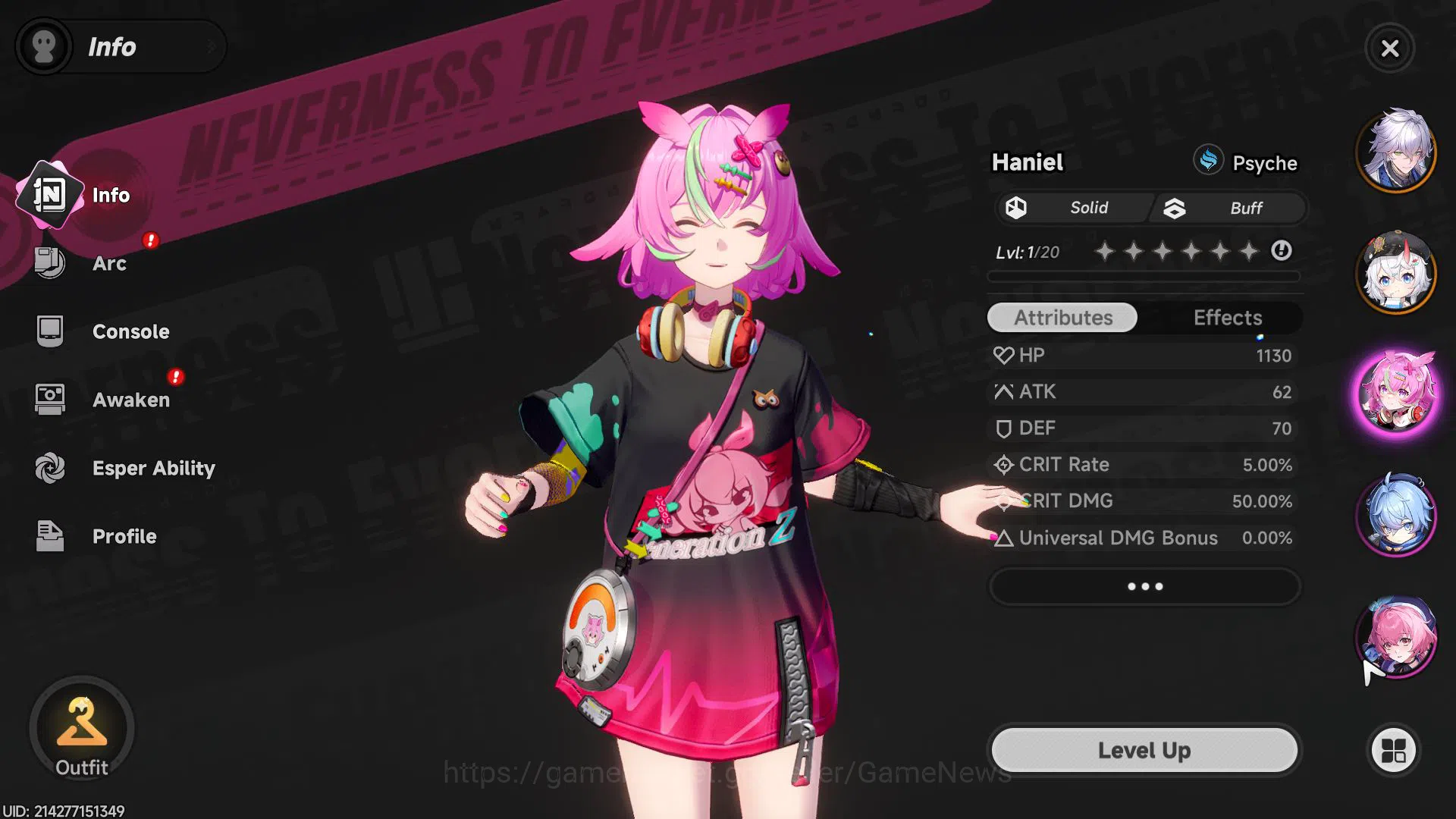 Neverness to Everness Accounts GLOBAL EU |HL 3| 1 SSR Limited Nanally | 4 SR [Min image 10