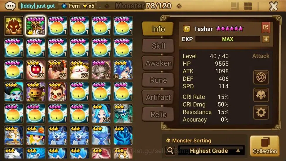 Summoners War: Sky Arena Accounts Starter GLOBAL | NB 5 TESHAR,Starter Gacha 115 12Y+160 11Y Scrool, 3 Legendary All 2