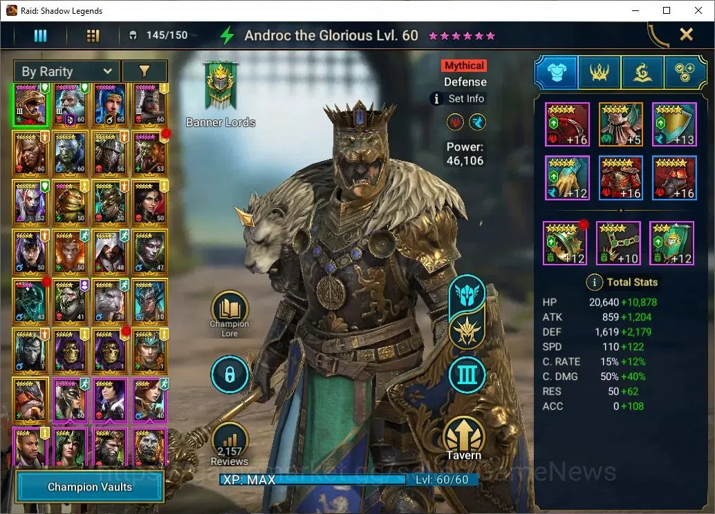 Raid: Shadow Legends Accounts Mid-Game Lv48 851K PWR|1Mytic(AndrocA3)+24Legend(WixwellA3,Ninja,Artax,TimitA3,Mc 1