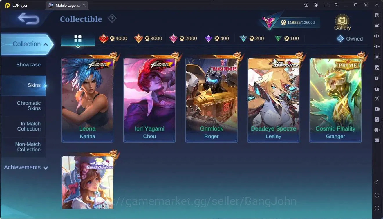 Mobile Legends: Bang Bang Accounts Global|Hero 133|Skin 425|Exalted|Legend Franco|KOF image 8