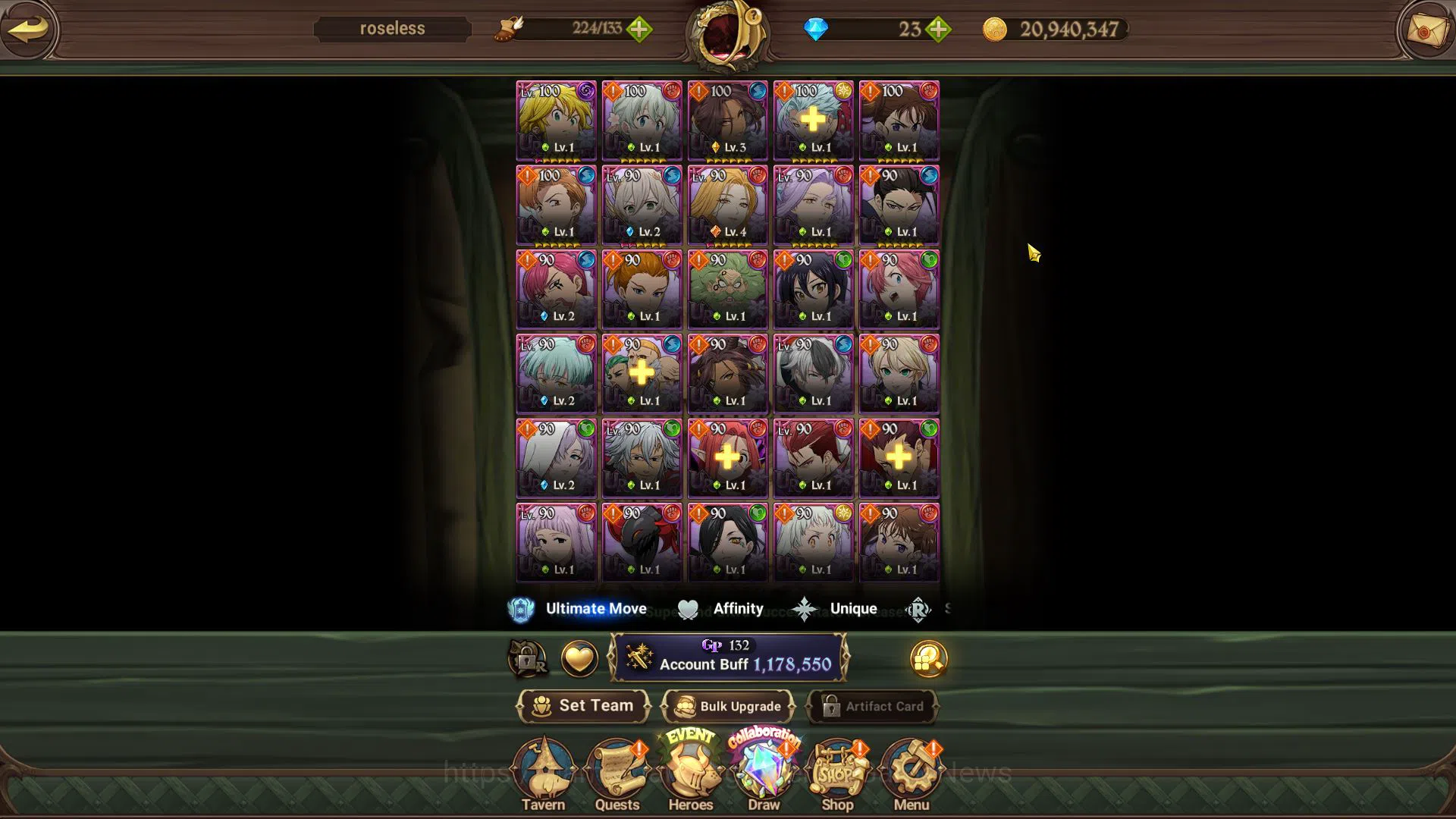 The Seven Deadly Sins: Grand Cross Accounts Midgame Asia|1,1M CC|Starter Ch3|5 UR+Collab Fire 6