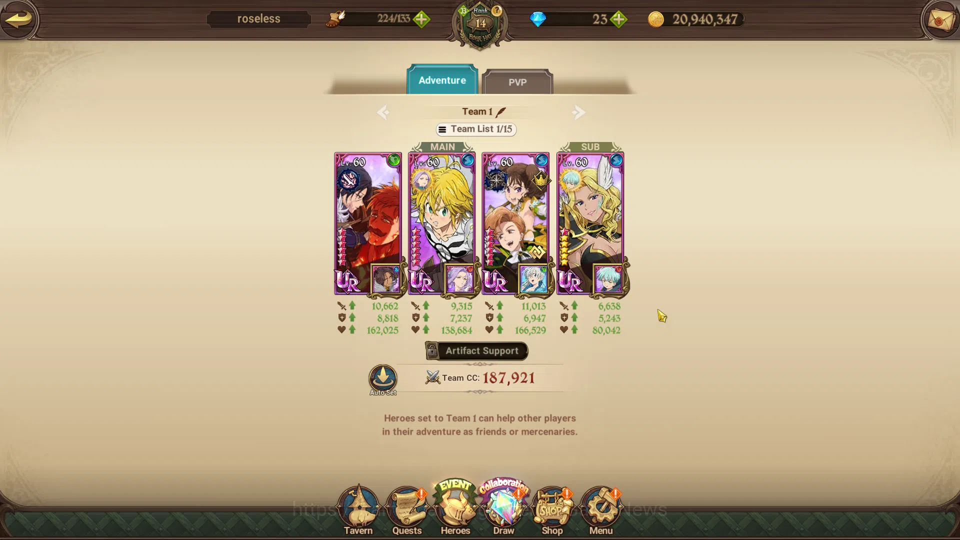 The Seven Deadly Sins: Grand Cross Accounts Midgame Asia|1,1M CC|Starter Ch3|5 UR+Collab Fire 8