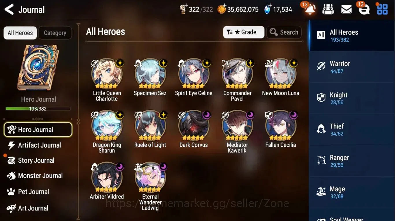 Epic Seven Accounts High-End Global|12ML (Moon Luna, SE Celine, LQC, Ruele, Arbiter) Etc.|Bless ON|SS 17K|Arena Challenger 1