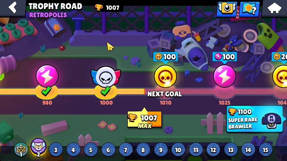 Brawl Stars Accounts 1007 Trophy|10K Bling|16 Brawlers 2 Max Lvl: Nita Shely|5 Epic Edgar,Frank,Stu,Emz,Bo|CN ON|Take 4