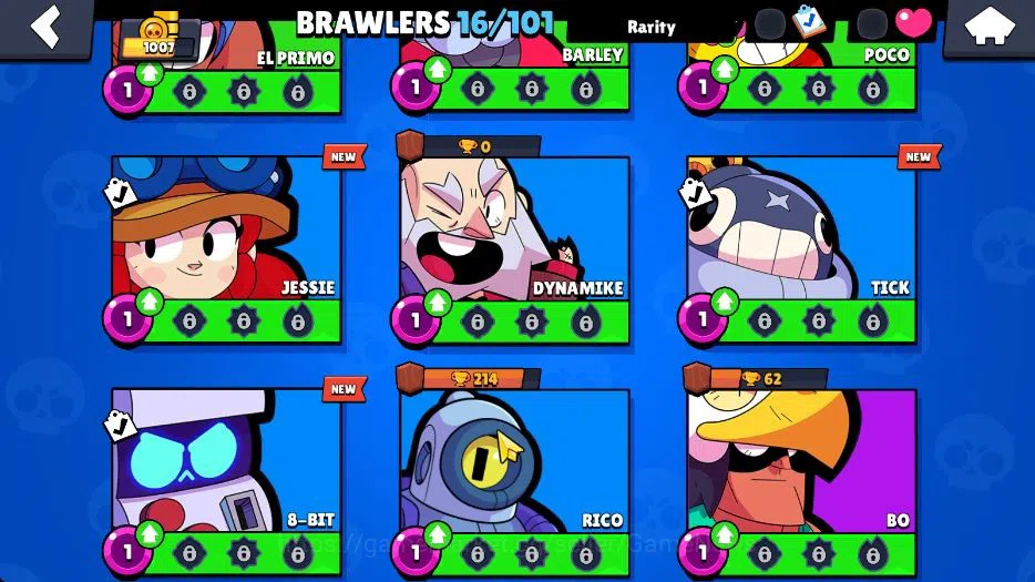 Brawl Stars Accounts 1007 Trophy|10K Bling|16 Brawlers 2 Max Lvl: Nita Shely|5 Epic Edgar,Frank,Stu,Emz,Bo|CN ON|Take 7
