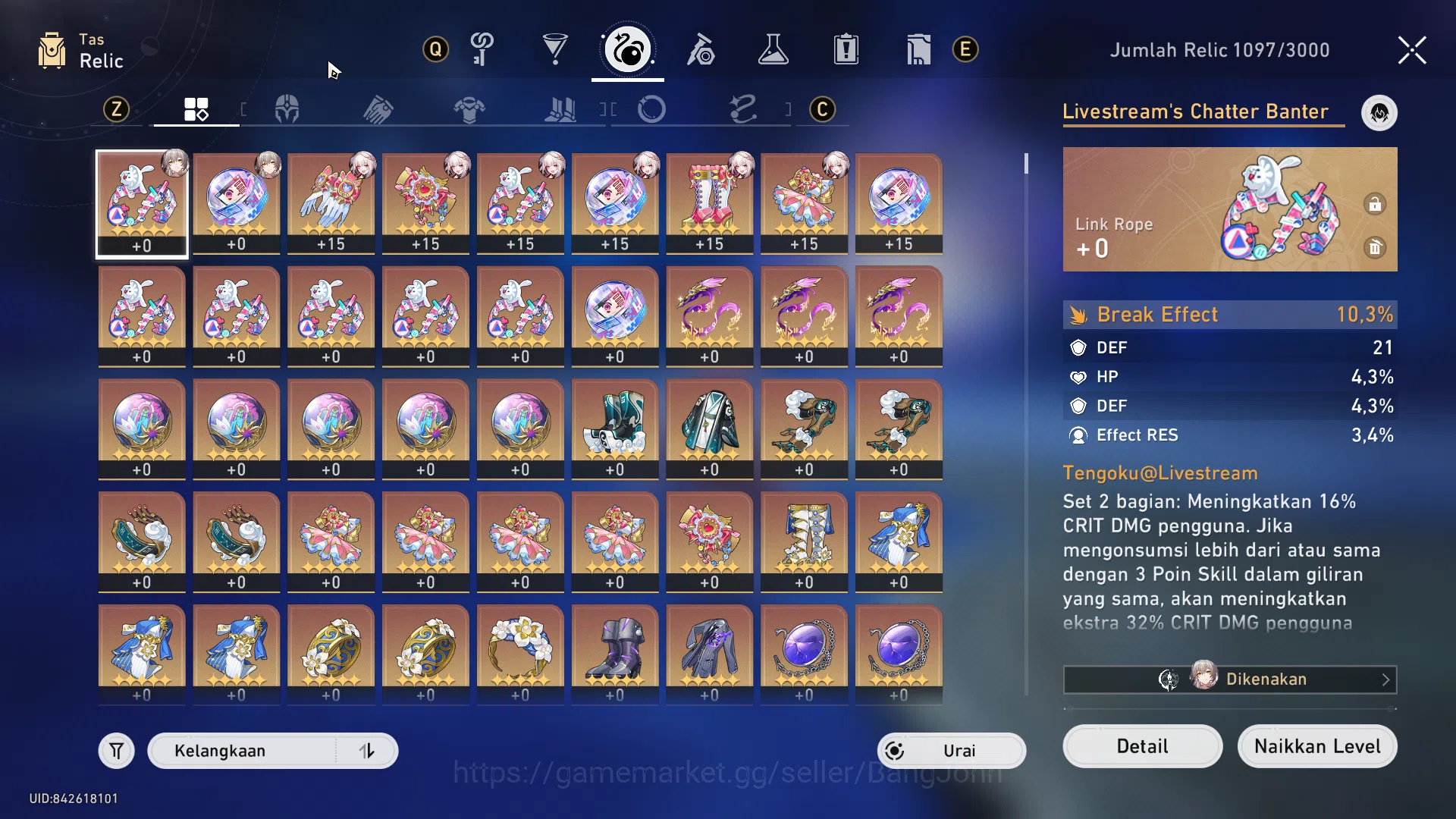 Honkai Star Rail Accounts Others ASIA | Sparxie E2 Sign | Premium Elation Team | MC Female | TL 60 | 9