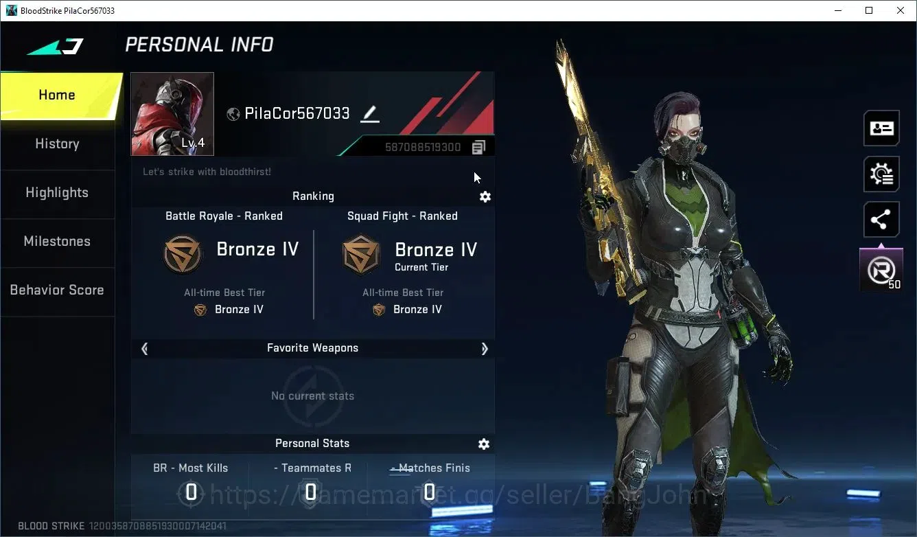 Blood Strike Accounts High-End ASAI | 2 Eternal Guns Spear-Relic & AUG-Empyrean | 2 Legendary Guns | Epic Name ChangeCard 1