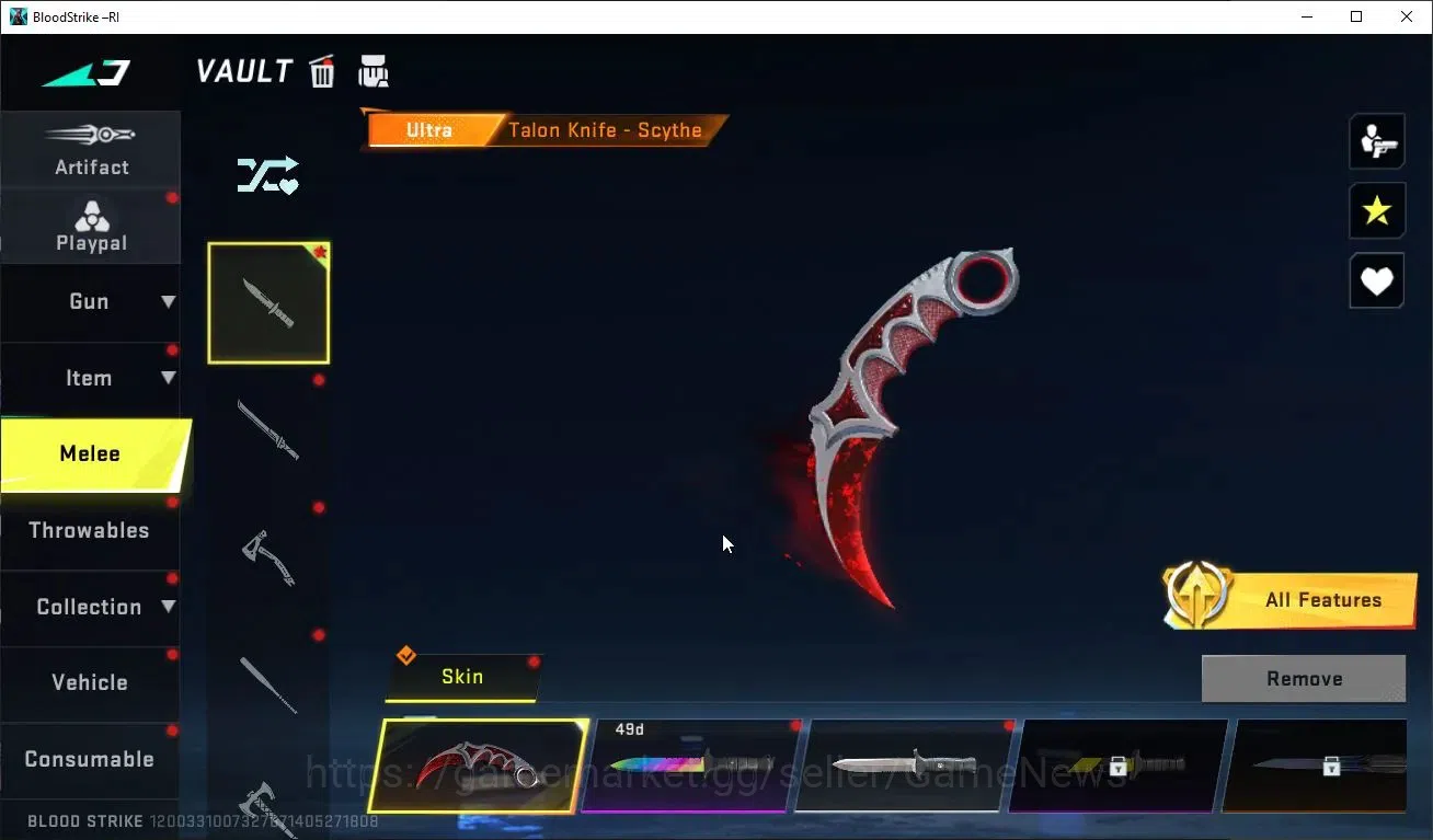 Blood Strike Accounts ASIA|ETERNAL AK47-Overtical,DeAgle+MELEE TalonKnif image 12