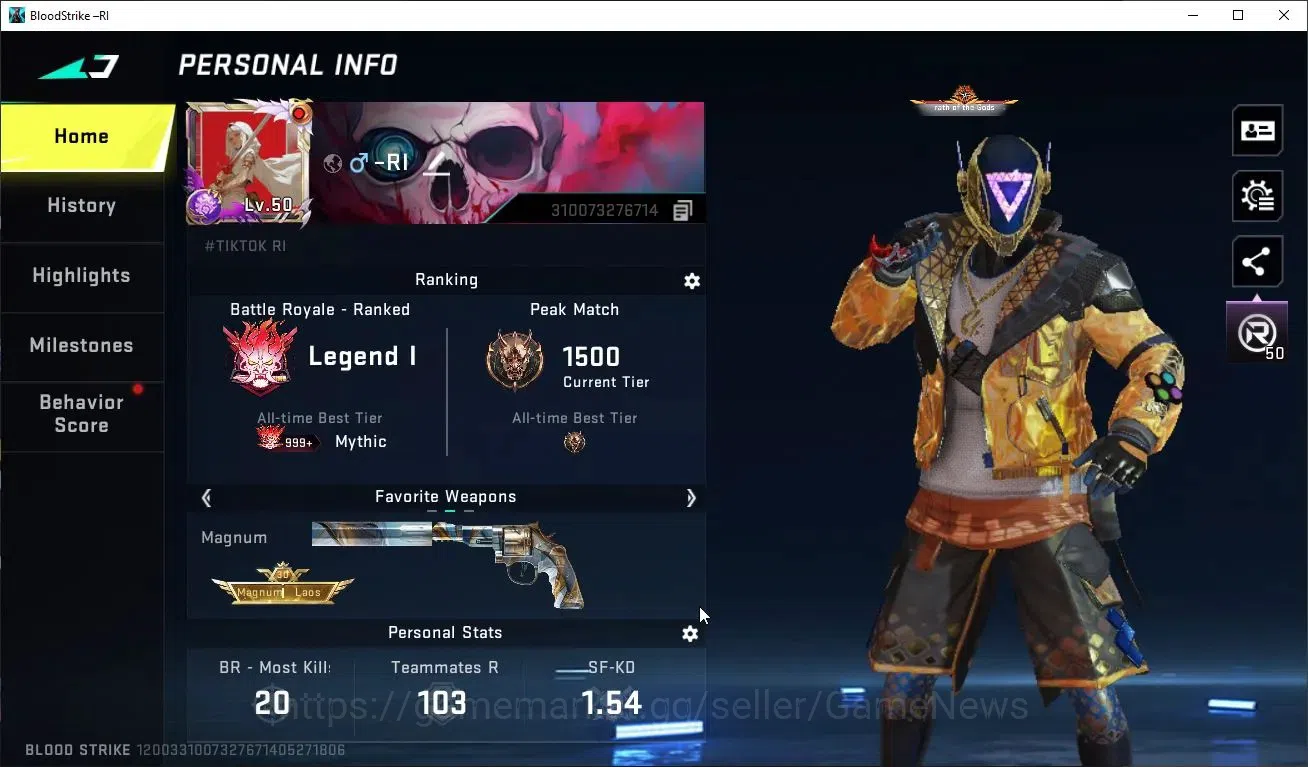 Blood Strike Accounts ASIA|ETERNAL AK47-Overtical,DeAgle+MELEE TalonKnif image 2