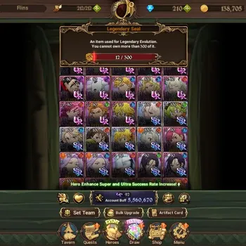 The Seven Deadly Sins: Grand Cross Accounts Endgame Global|5,5M CC|210 DM|6 LR, 13 UR|Lillia,Percival,Roxy,Q Diane,N