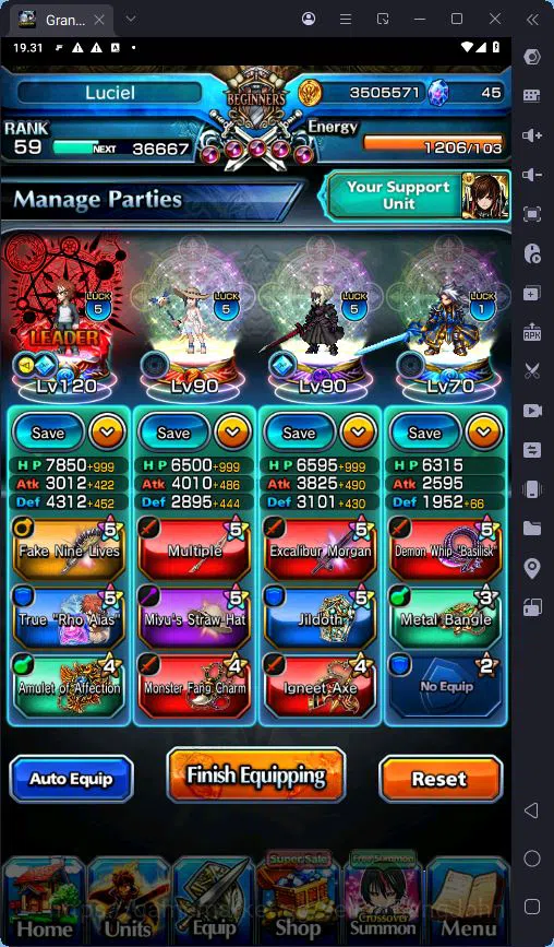 Grand Summoners Accounts GLOBAL|Ascend 7|Rank 59|Summer Miyu TW |Shirou Emi image 5