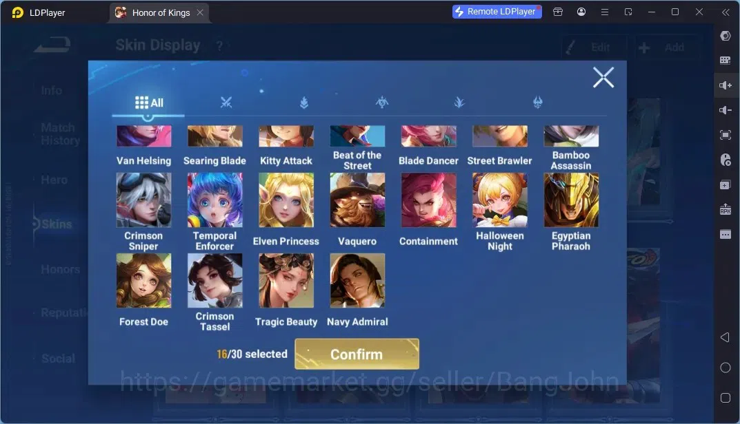 Honor of Kings Accounts Rare Skin Global | 111H 109S |PRECIOUS Detective Conan Marco Polo,Limited DiaoChan,Legend 10