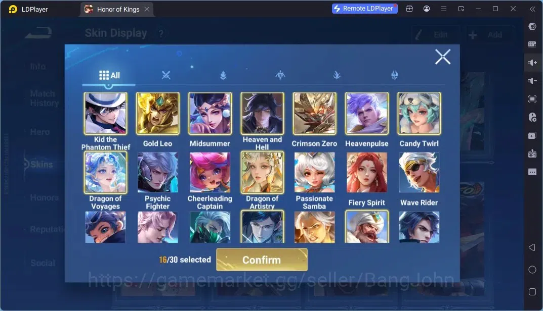 Honor of Kings Accounts Rare Skin Global | 111H 109S |PRECIOUS Detective Conan Marco Polo,Limited DiaoChan,Legend 5