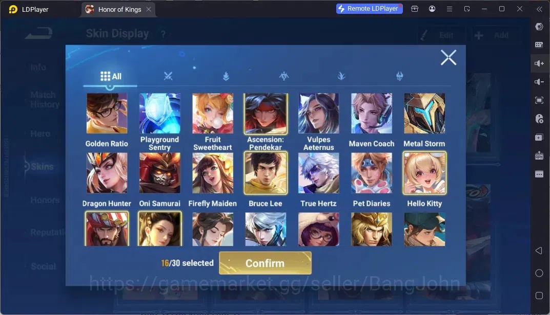 Honor of Kings Accounts Rare Skin Global | 111H 109S |PRECIOUS Detective Conan Marco Polo,Limited DiaoChan,Legend 6