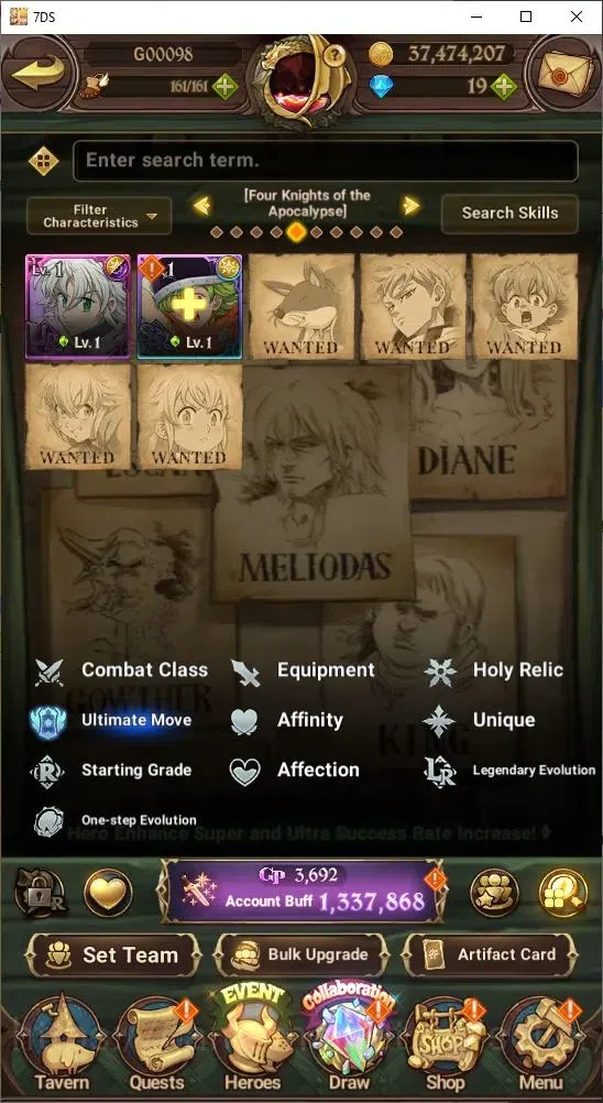The Seven Deadly Sins: Grand Cross Accounts Endgame Global|1,337,868 Power | Collab: Rimuru, Milim, Shuna 17