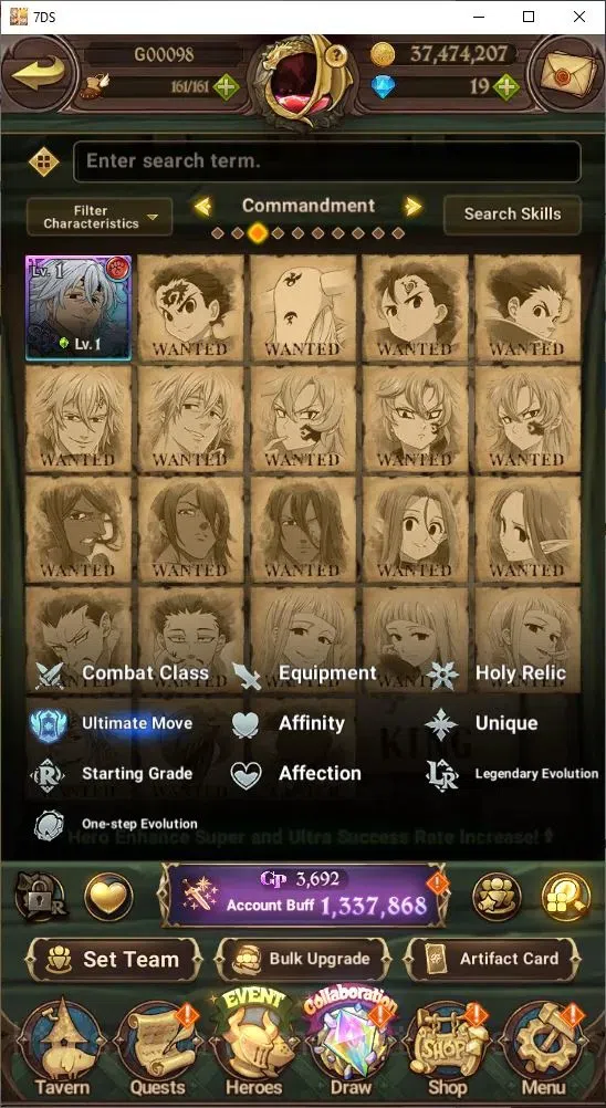 The Seven Deadly Sins: Grand Cross Accounts Endgame Global|1,337,868 Power | Collab: Rimuru, Milim, Shuna 19