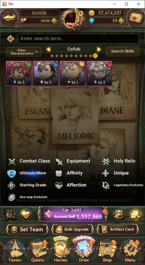 The Seven Deadly Sins: Grand Cross Accounts Endgame Global|1,337,868 Power | Collab: Rimuru, Milim, Shuna 2