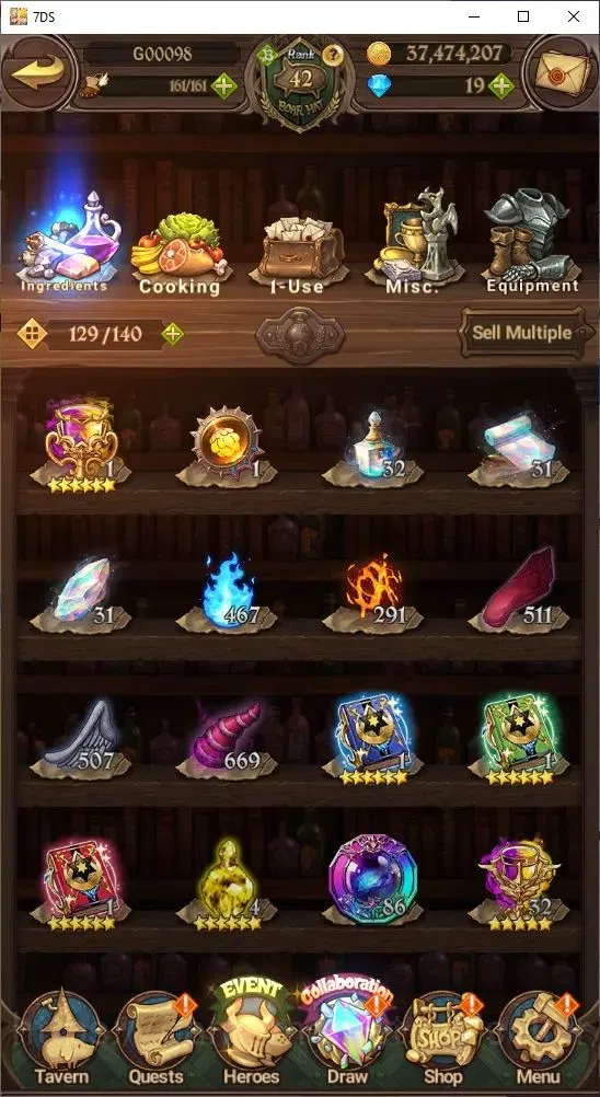 The Seven Deadly Sins: Grand Cross Accounts Endgame Global|1,337,868 Power | Collab: Rimuru, Milim, Shuna 7