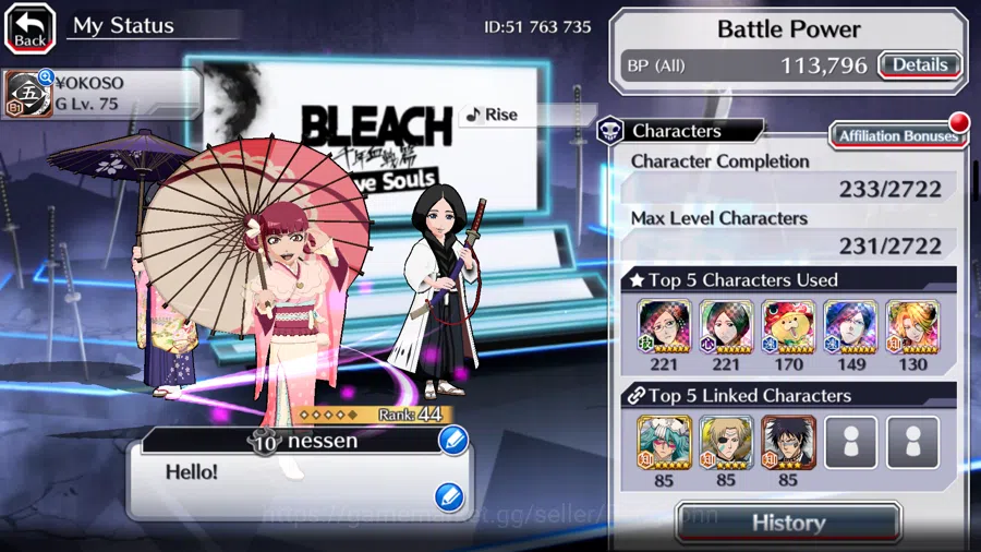 Bleach: Brave Souls Accounts GLOBAL]11K Orb+Fresh All Story|Riruka+Nanao JapanP image 3
