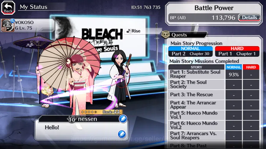 Bleach: Brave Souls Accounts GLOBAL]11K Orb+Fresh All Story|Riruka+Nanao JapanP image 4