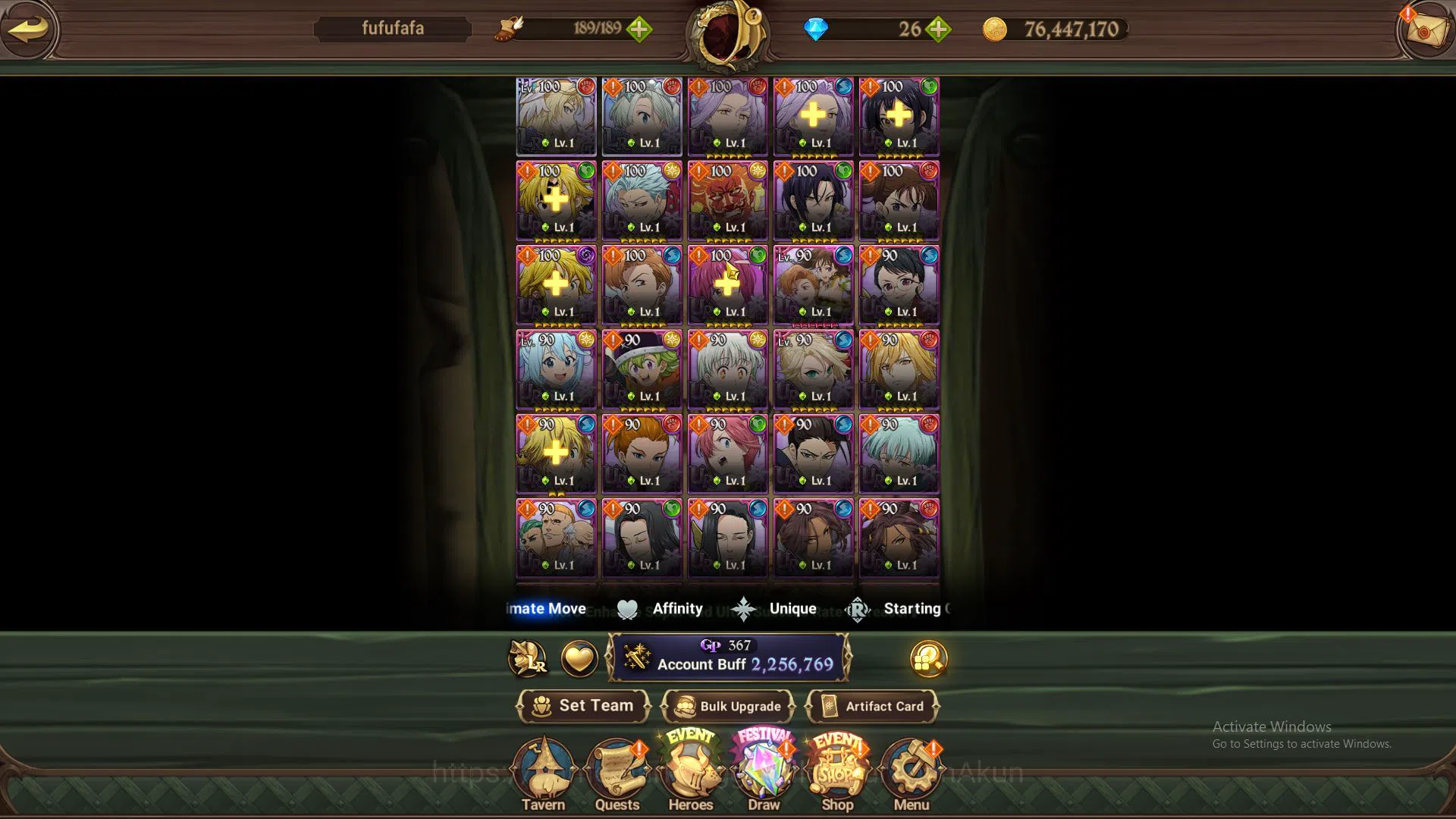 The Seven Deadly Sins: Grand Cross Accounts Midgame Global|2,2M CC|2 LR+7 UR+Collab 11
