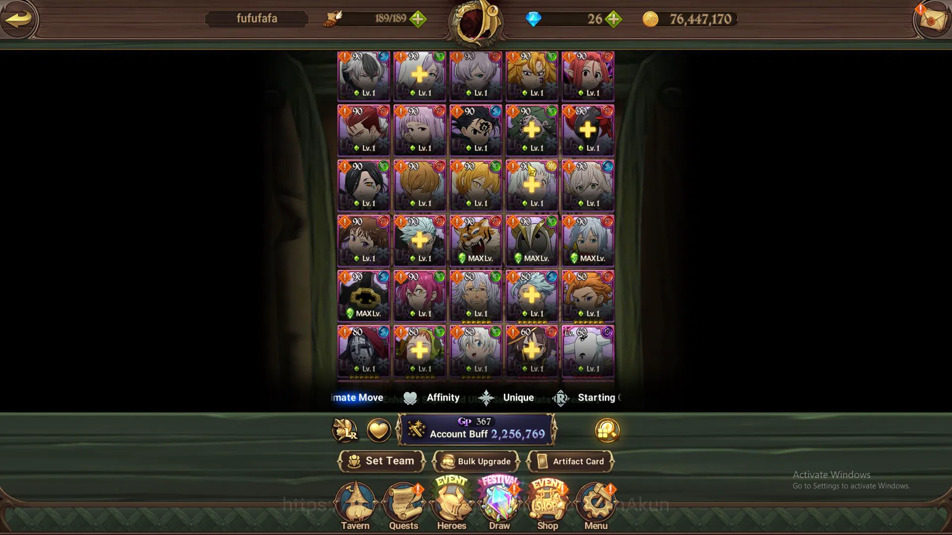 The Seven Deadly Sins: Grand Cross Accounts Midgame Global|2,2M CC|2 LR+7 UR+Collab 13