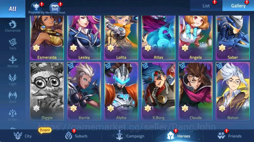 Mobile Legends: Adventure Accounts Global|LV 89|10041k Power |VIP 7|Camp 47-36 |Hero  image 10
