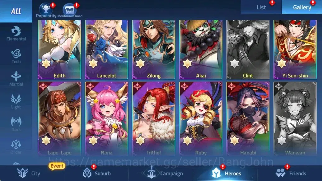 Mobile Legends: Adventure Accounts Global|LV 89|10041k Power |VIP 7|Camp 47-36 |Hero  image 11