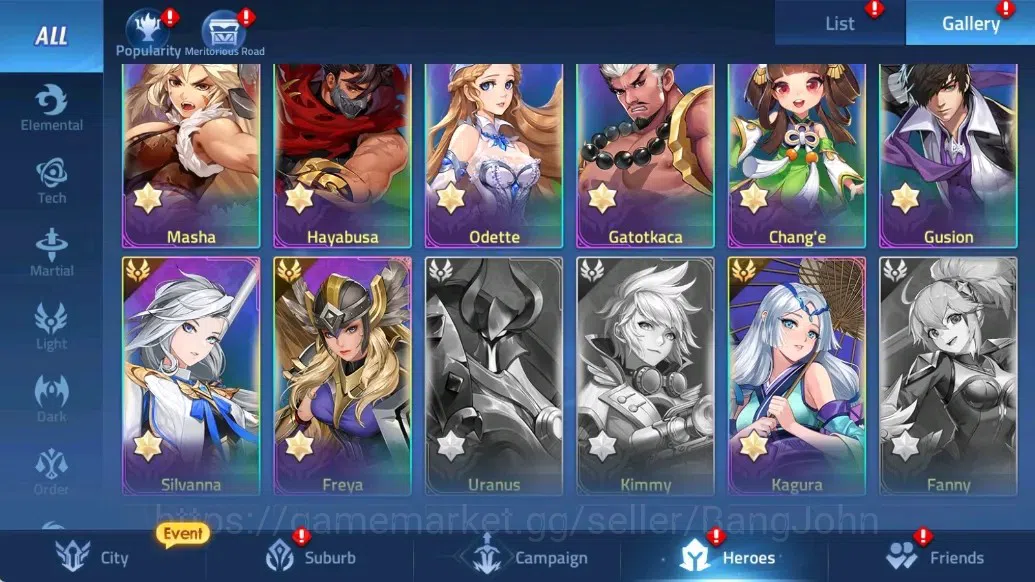 Mobile Legends: Adventure Accounts Global|LV 89|10041k Power |VIP 7|Camp 47-36 |Hero  image 12