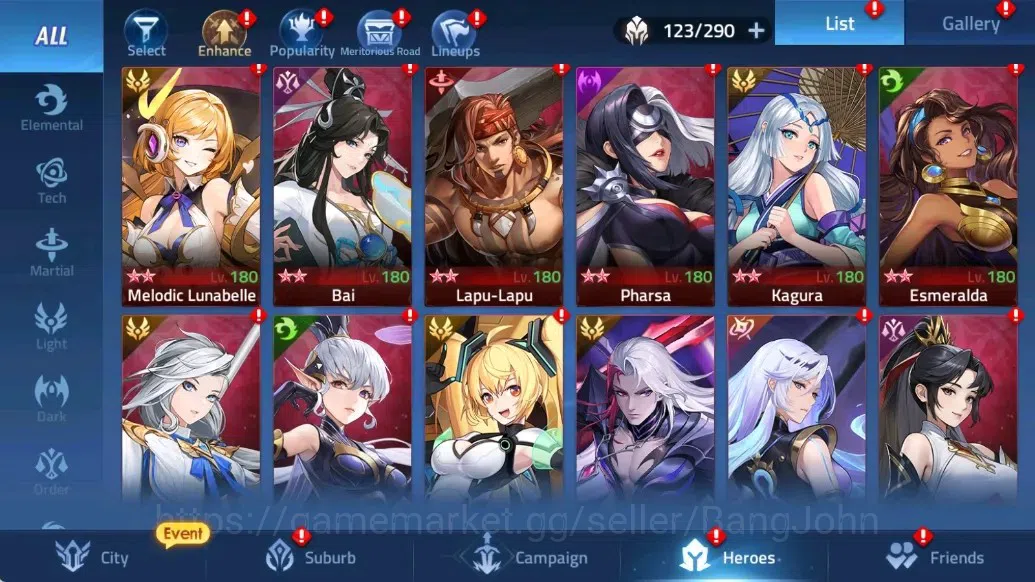 Mobile Legends: Adventure Accounts Global|LV 89|10041k Power |VIP 7|Camp 47-36 |Hero  image 4