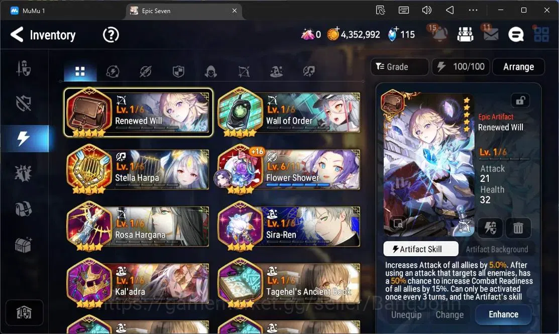 Epic Seven Accounts ASIA Unverif | Starter |3 ML (B Arunka,A Vildred,E image 16