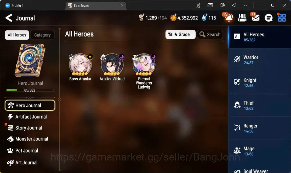 Epic Seven Accounts ASIA Unverif | Starter |3 ML (B Arunka,A Vildred,E image 4