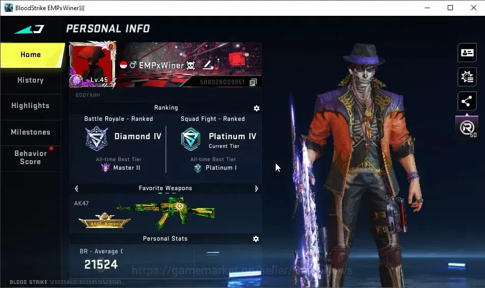 Blood Strike Accounts ASIA|9 ULTRA[VOLT,ZERO,Kar98k,AUG,M700,URB,Vector, image 2