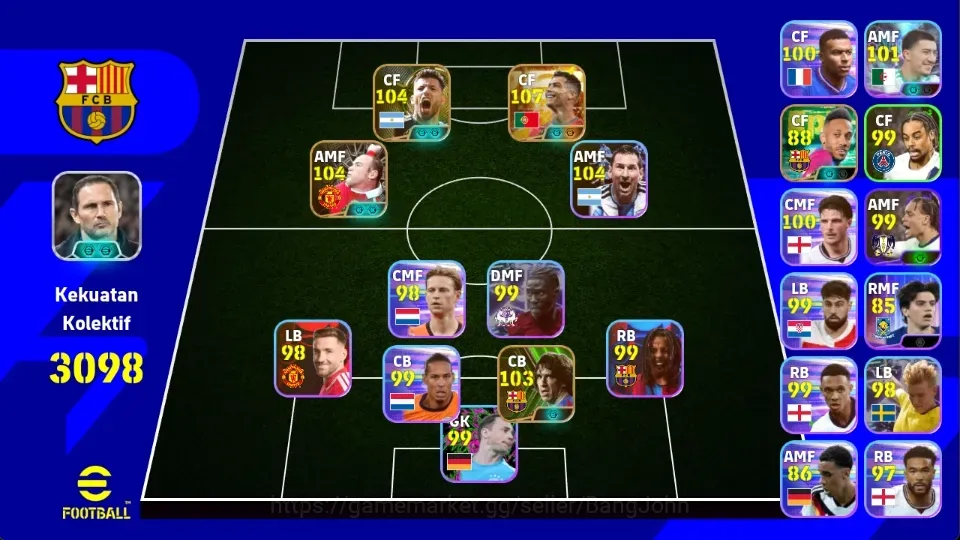 eFootball Accounts High-End Android|PW 3098|BigT Ronaldo,Epic Rooney Puyol Aubamenyang,Showt LionelMessi IbrahimMaza,etc 1
