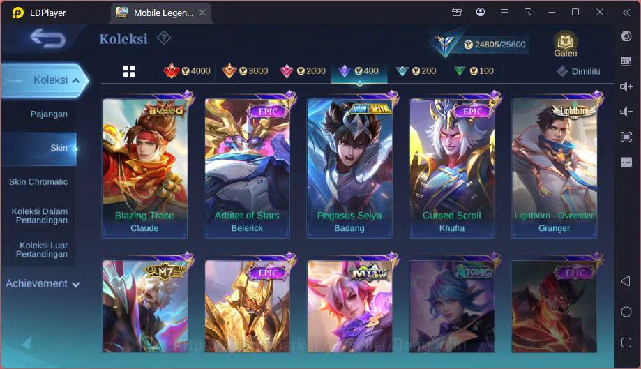Mobile Legends: Bang Bang Accounts Hero 61|Skin 87|KOF Karina,Prime Granger,Saint Bad image 5