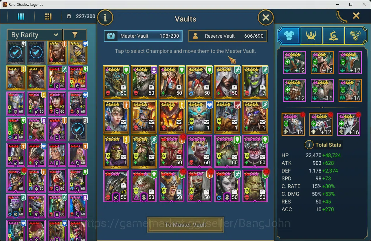 Raid: Shadow Legends Accounts Lv100Max 12MPower|5Mythic(Mezomel,Calamitus,Gizmak image 10
