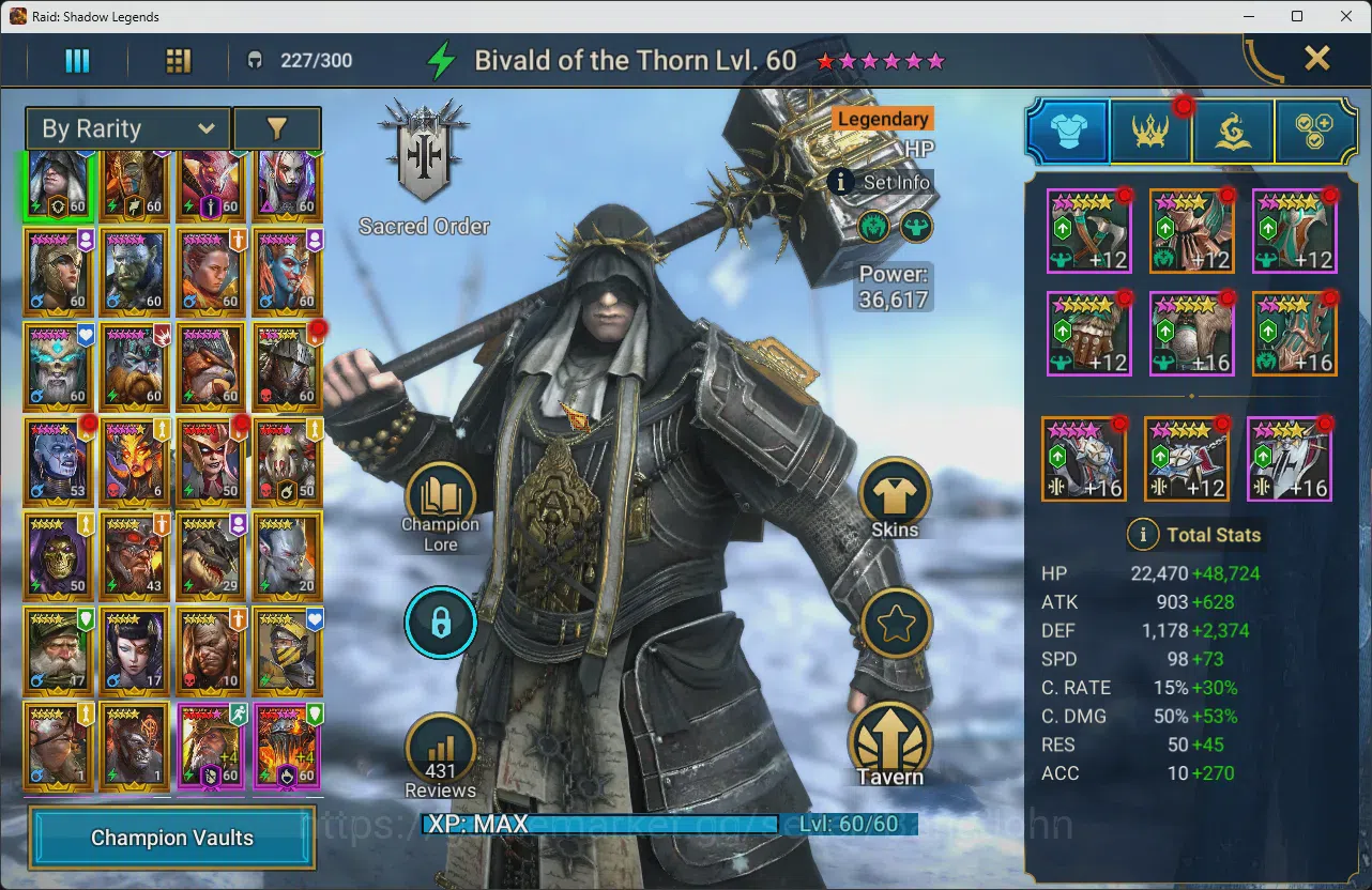 Raid: Shadow Legends Accounts Lv100Max 12MPower|5Mythic(Mezomel,Calamitus,Gizmak image 11