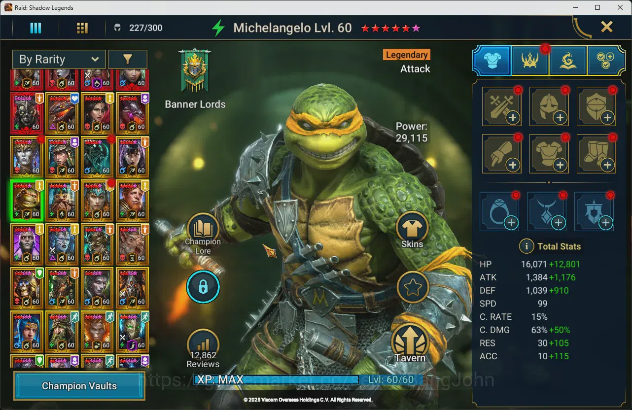 Raid: Shadow Legends Accounts Lv100Max 12MPower|5Mythic(Mezomel,Calamitus,Gizmak image 14