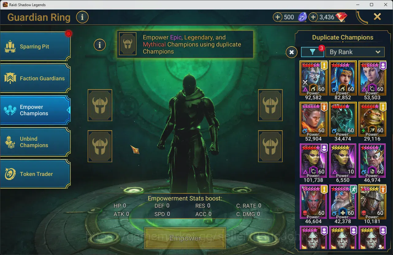Raid: Shadow Legends Accounts Lv100Max 12MPower|5Mythic(Mezomel,Calamitus,Gizmak image 6
