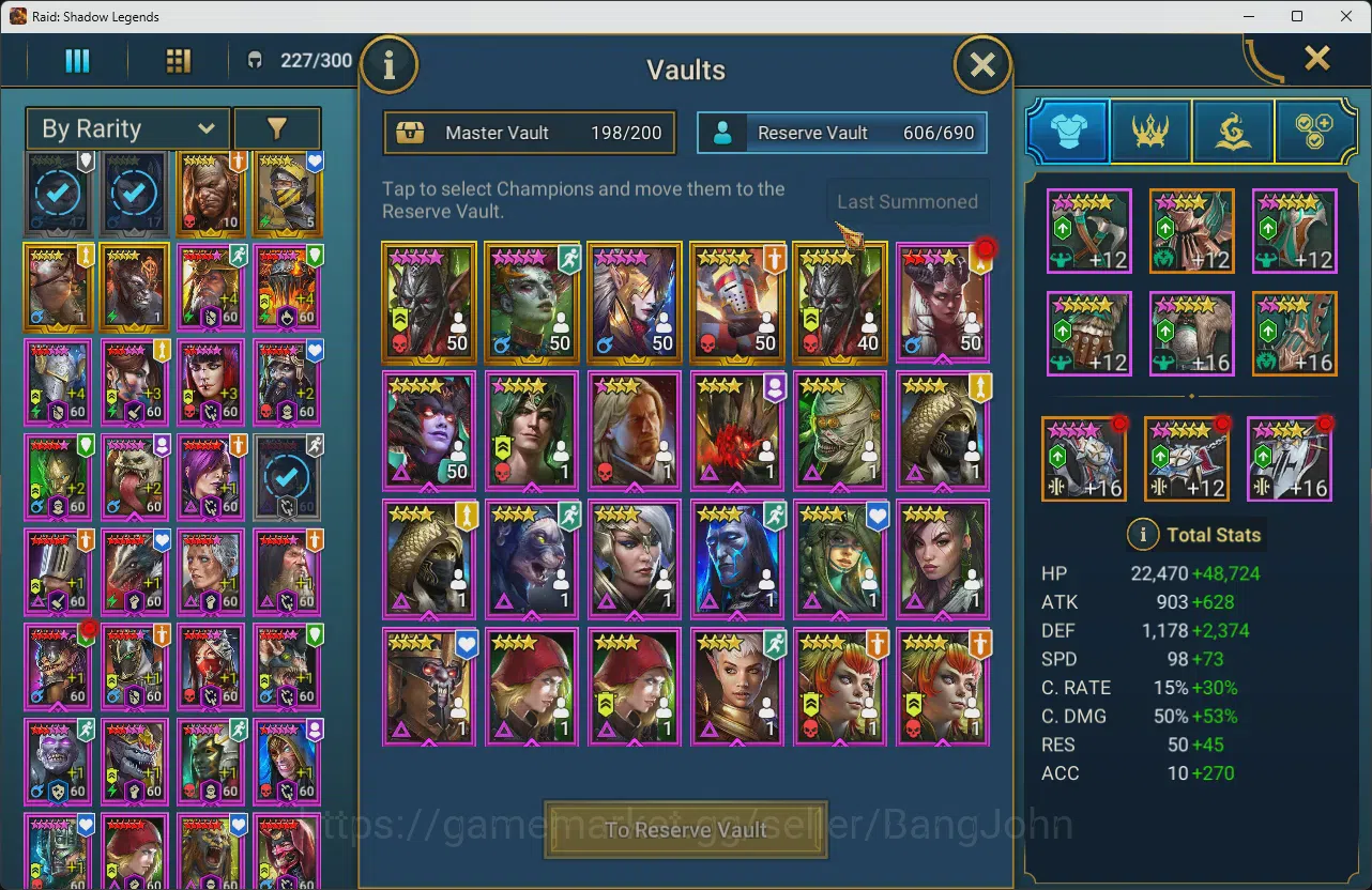 Raid: Shadow Legends Accounts Lv100Max 12MPower|5Mythic(Mezomel,Calamitus,Gizmak image 9