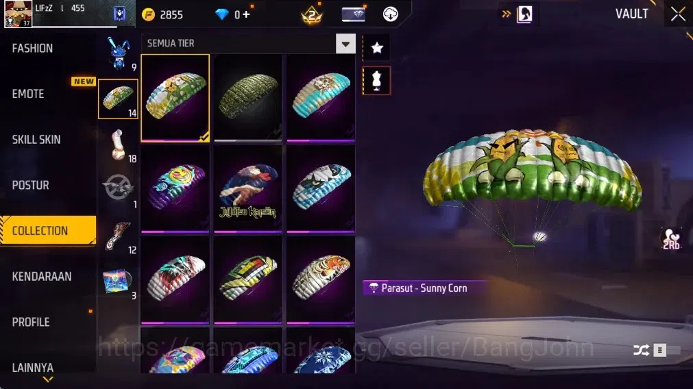 Free Fire Accounts Indonesia | Vault 287 | M1887- Hand of Hope | AK47 image 14