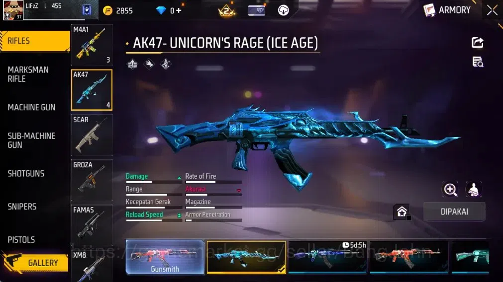 Free Fire Accounts Indonesia | Vault 287 | M1887- Hand of Hope | AK47 image 20